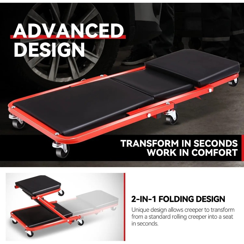 Foldable Z Creeper 2in1 Rollin - Garage Creeper Roller review and price