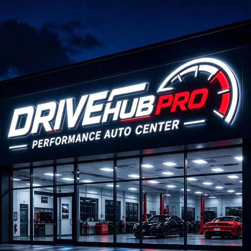 Custom LED Backlit Letter Sign - Auto Repair Shop Logo Design review and price