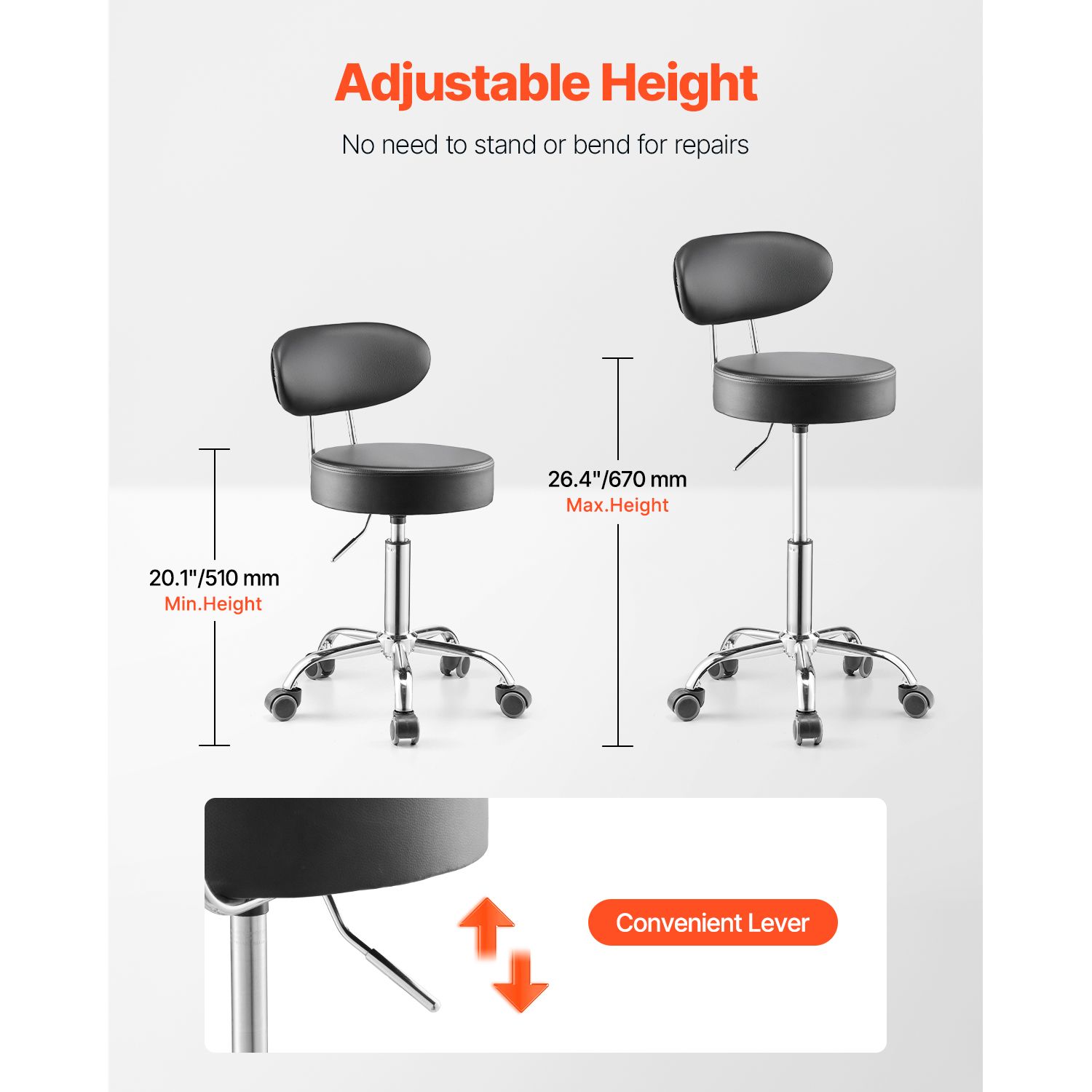 Shop Stool with Backrest, Pneu - Garage Creeper Roller review and price