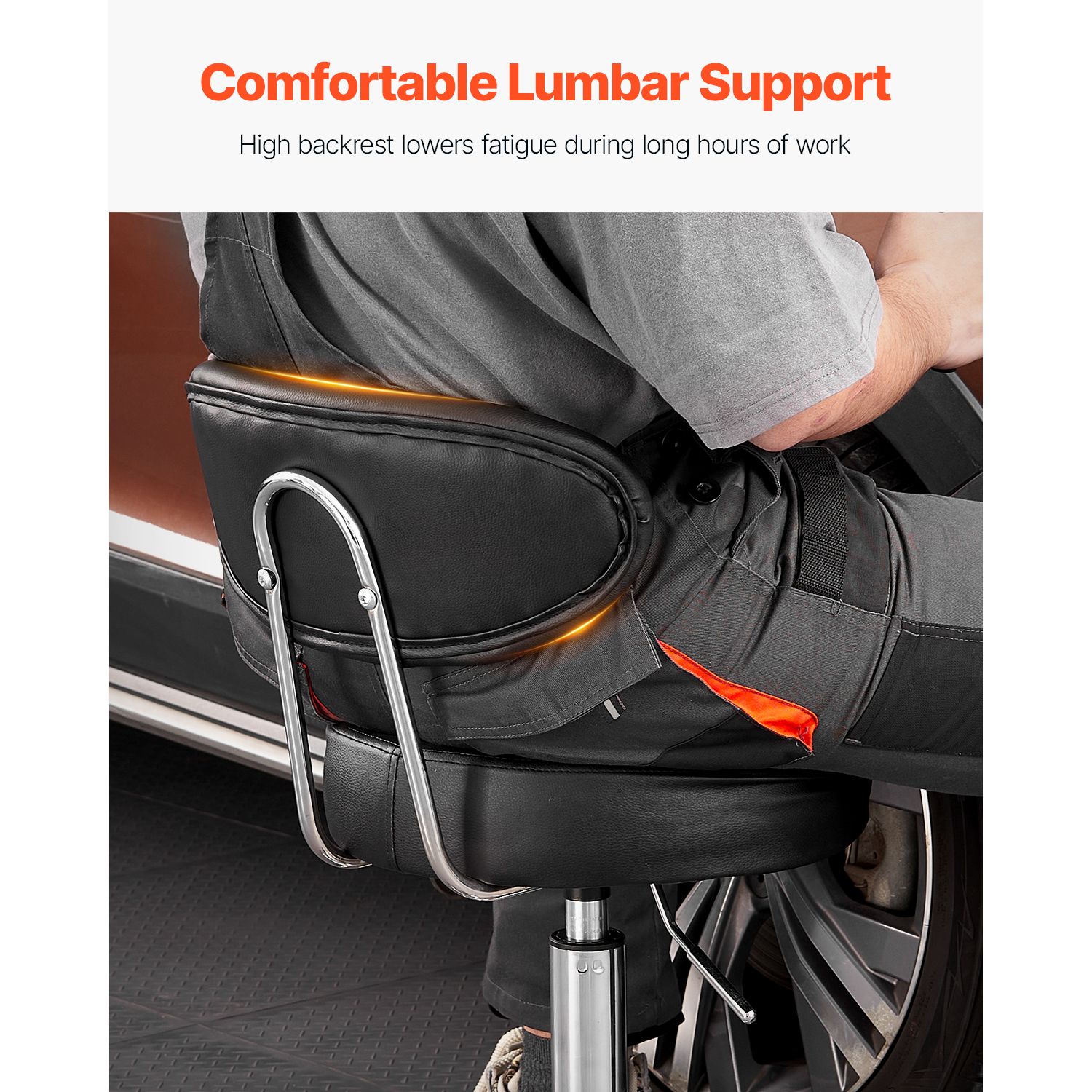 Shop Stool with Backrest, Pneu - Garage Creeper Roller review and price